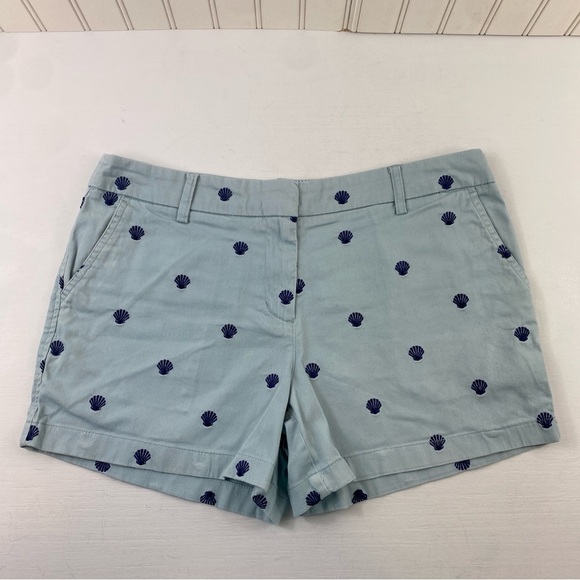 Cambridge Dry Goods Women's Light Blue Shell Embroidery Shorts Sz 10 - Picture 3 of 13